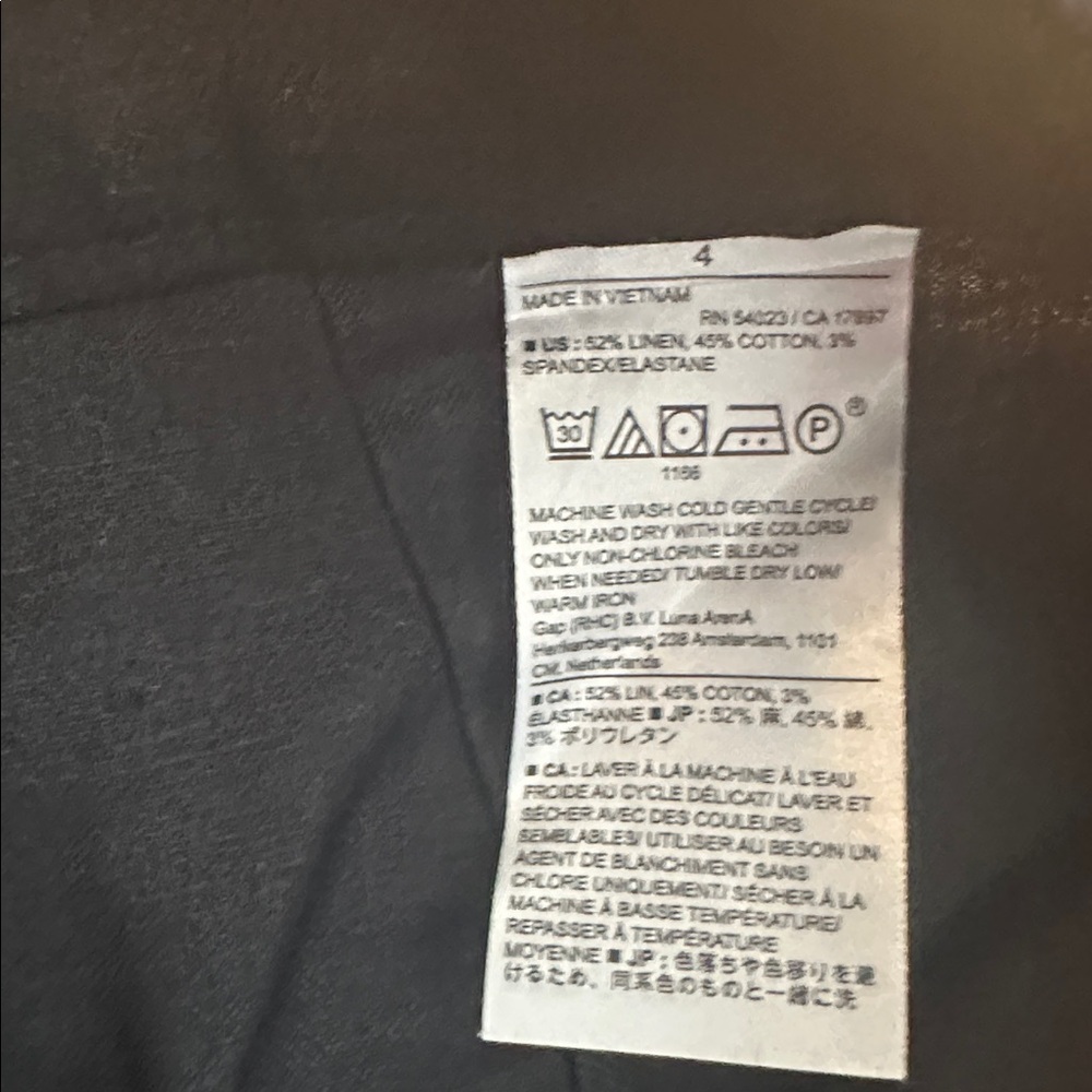 Banana Republic Size 4 Black Linen High Waist Pleated Wide Leg Pants in Size 4 - Picture 6 of 16
